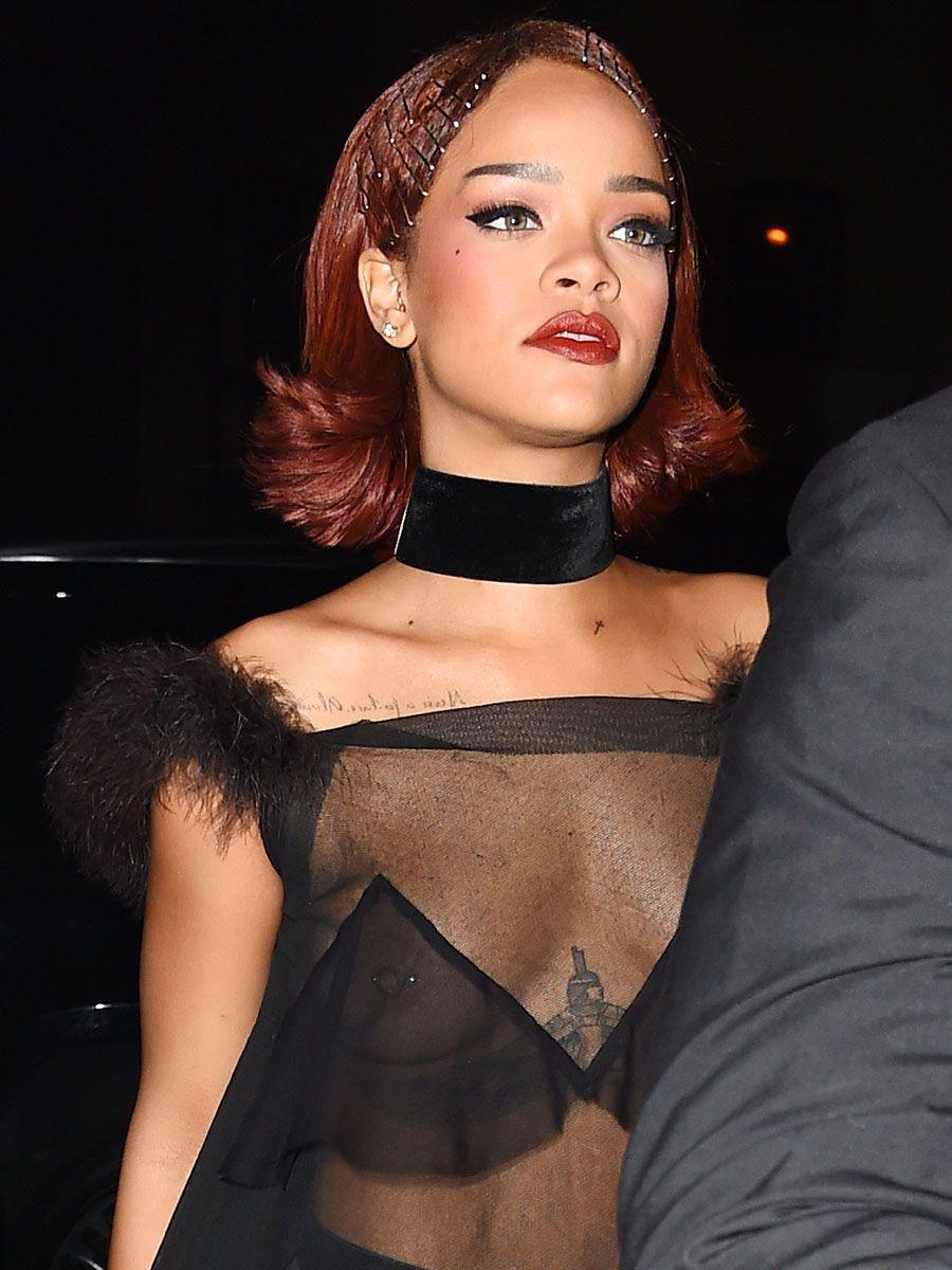 rihanna candid see through nipple slip photos leaked nauuos